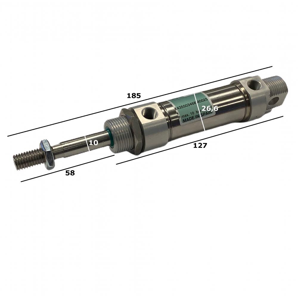 RVS cilinder 25mm met maatvoering RVS cilinder Variomix 25mm